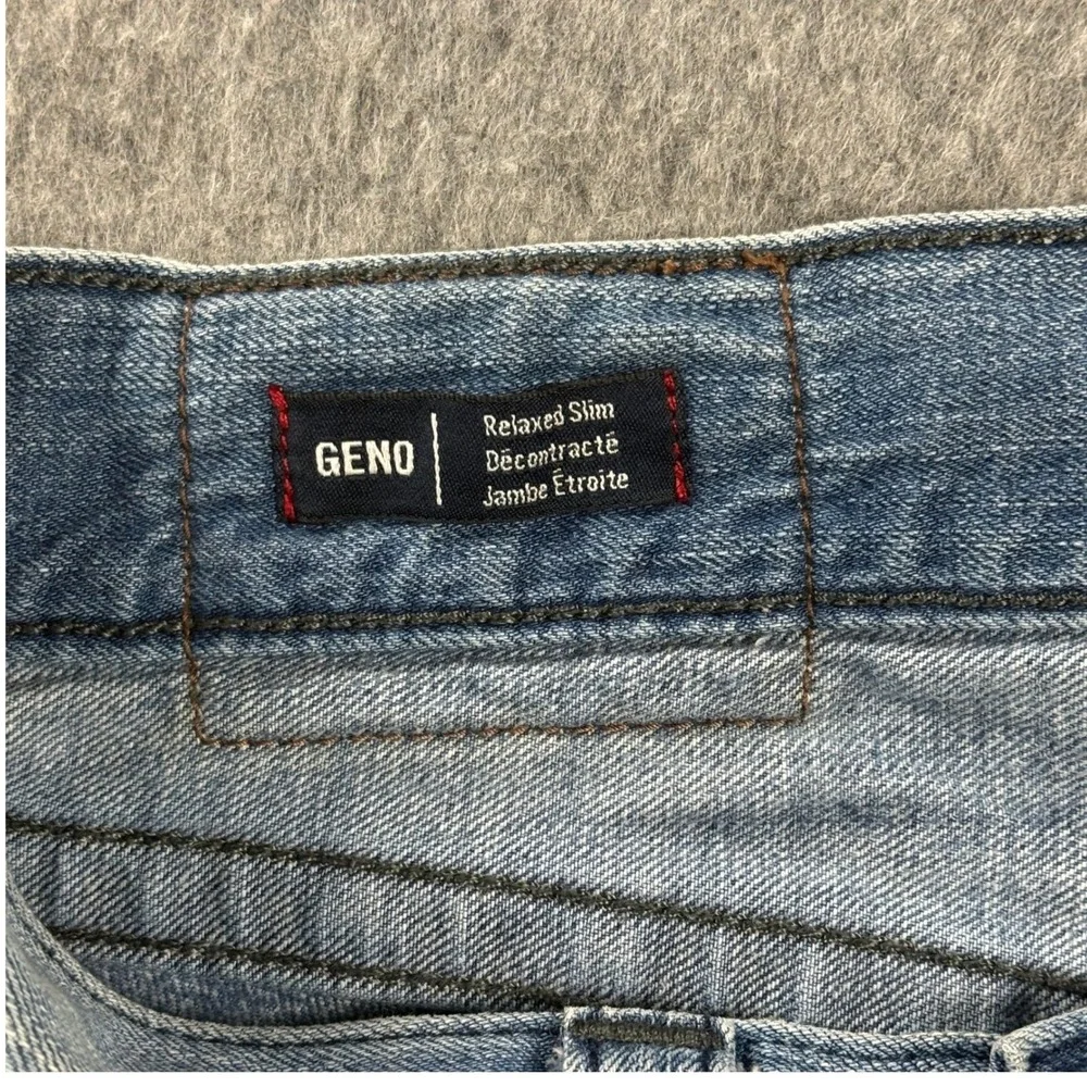 MEN TRUE RELIGION JEANS SIZE 31x33 GENO RELAXED SLIM GRAPHIC PATCHWORK